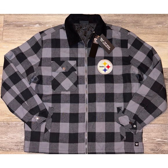 NWT Women's Pittsburgh Steelers The Wild Collective Flannel Jacket - Large - Picture 1 of 9
